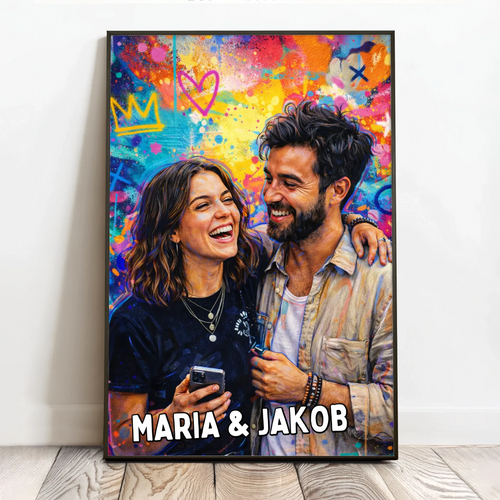 Póster personalizado con diseño graffiti urbano para familias y parejas, 40x60 cm